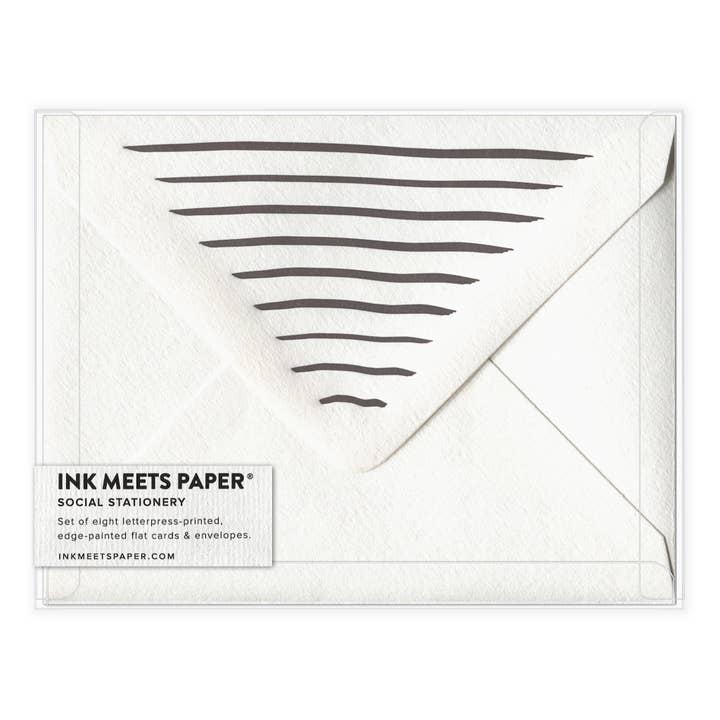 INK MEETS PAPER - Wholesale Stationery/Notecard Set - Brush Strokes - social stationery (Boxed Set of 8 Flat)2
