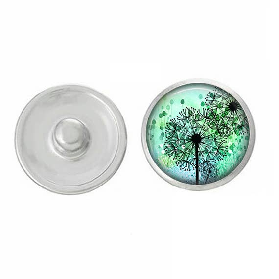 Pissenlit Souhait Snap Bijoux Snap en vert pour la vente par Say It in A Snap Jewelry