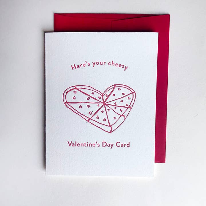 Cheesy Valentines Day - Biglietto letterpress per San Valentino per la vendita all'ingrosso da parte di Steel Petal Press