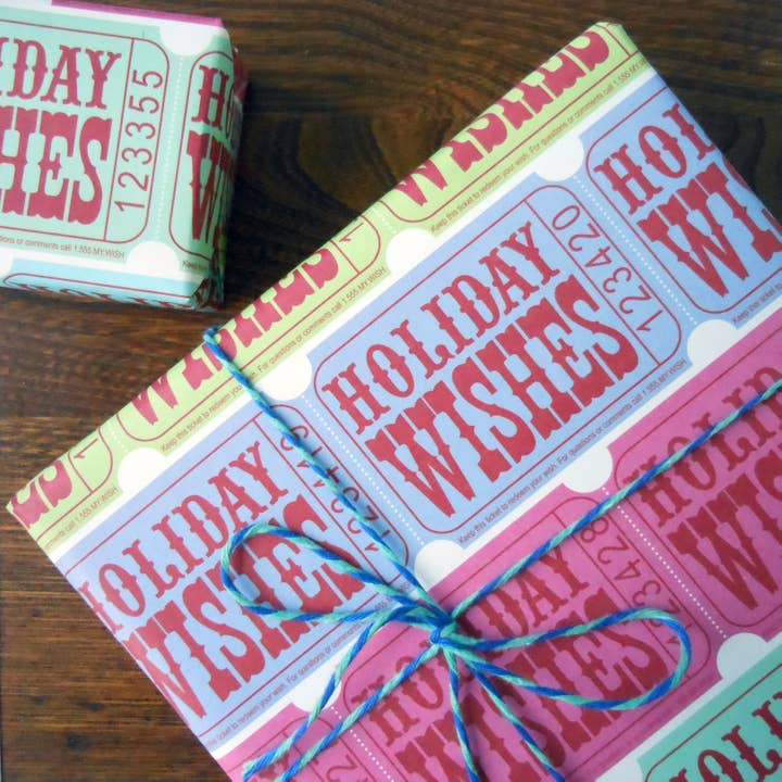 a. favorite design - Wholesale Flat Wrap - Holiday Ticket Gift Wrap