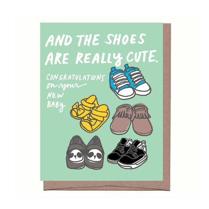 Baby skor gratulationskort för wholesale av La Familia Green