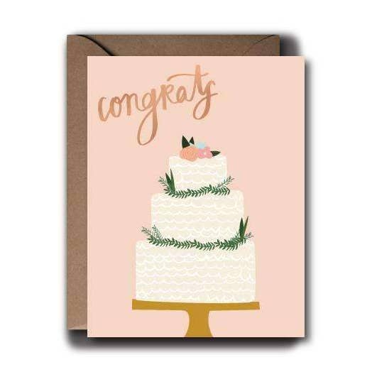 Félicitations Carte de vœux florale pour la vente par Black Lab Studio