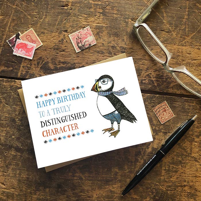 Sloe Gin Fizz - Wholesale Birthday Card - Distinguished Puffin Birthday Greeting Card1