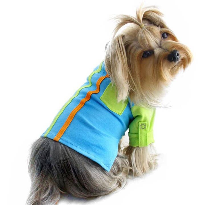 Knit Cotton Contrast Roll-Up Sleeves Shirt for wholesale by Klippo Pet