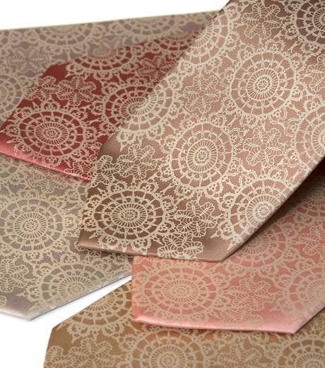 Cyberoptix Tie Lab - Wholesale Necktie - Men's - Cottage Lace Necktie. Doily Print Tie0