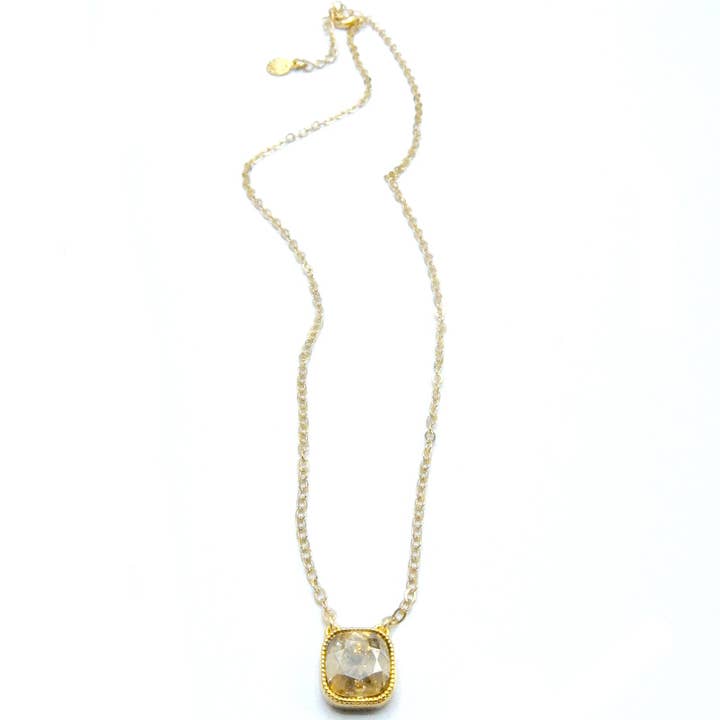 JE "Savannah" Cushion Cut Swarovski Crystal Pendant for wholesale by Jessica Elliot Jewelry