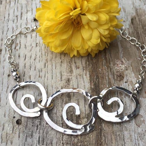 Simply Sterling Designs - Wholesale Charm/Dangle Bracelet - Swirls Abound Hammered Sterling Silver Bracelet0