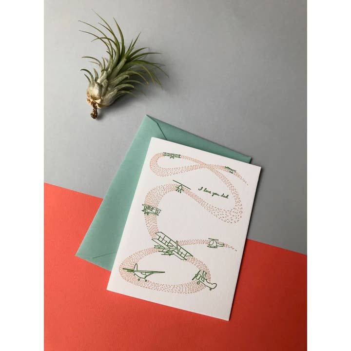 Helen Edna - Wholesale Father's Day Card - I Love You Dad Planes - Father's Day Greeting Card1