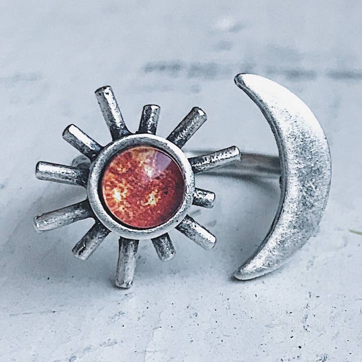 Bague Soleil et Lune pour la vente par Yugen Handmade