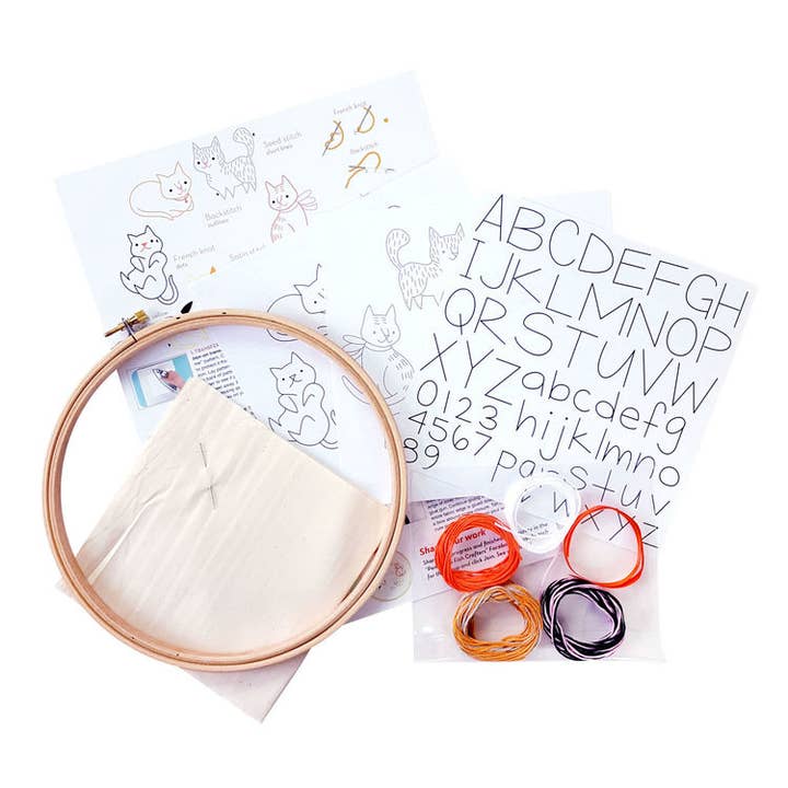 Penguin & Fish – Großhandel Kreuzstich-/Stickzubehör – Kätzchen 8" Stickpackung2