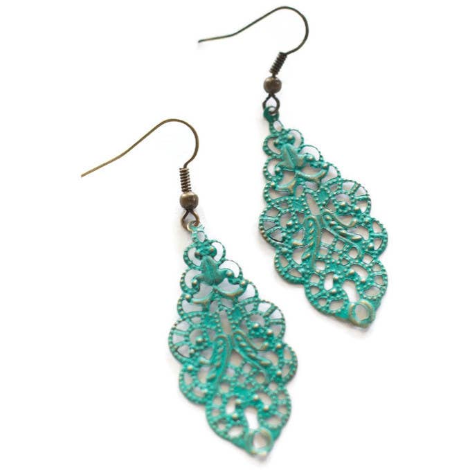 Gleeful Peacock - Wholesale Dangle Earrings - Chandelier Filigree Earrings1