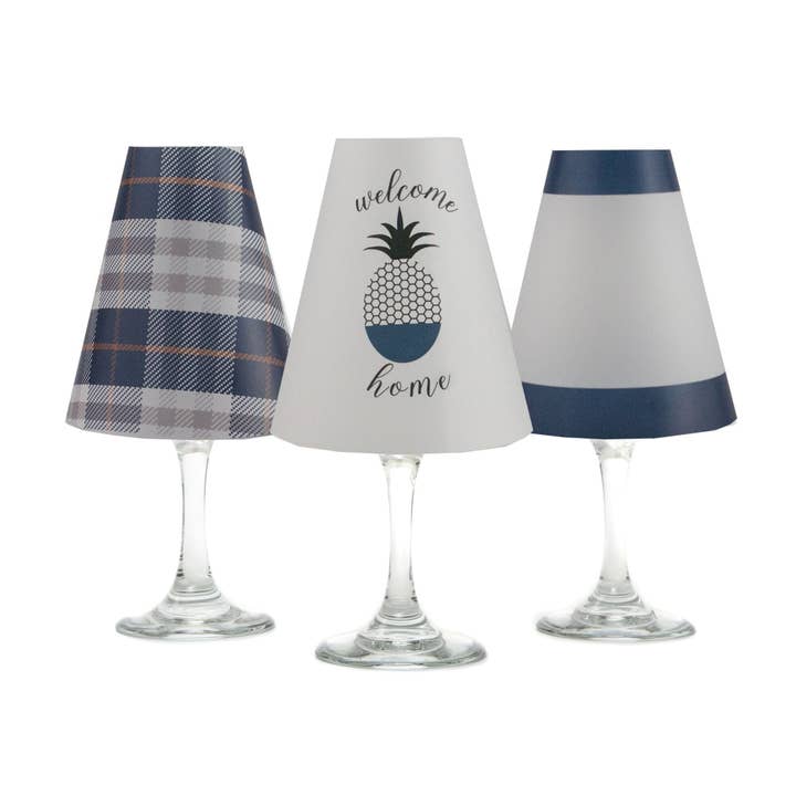 Bem-vindo ao lar Classic Blue Wine Glass Shades por atacado de di Potter