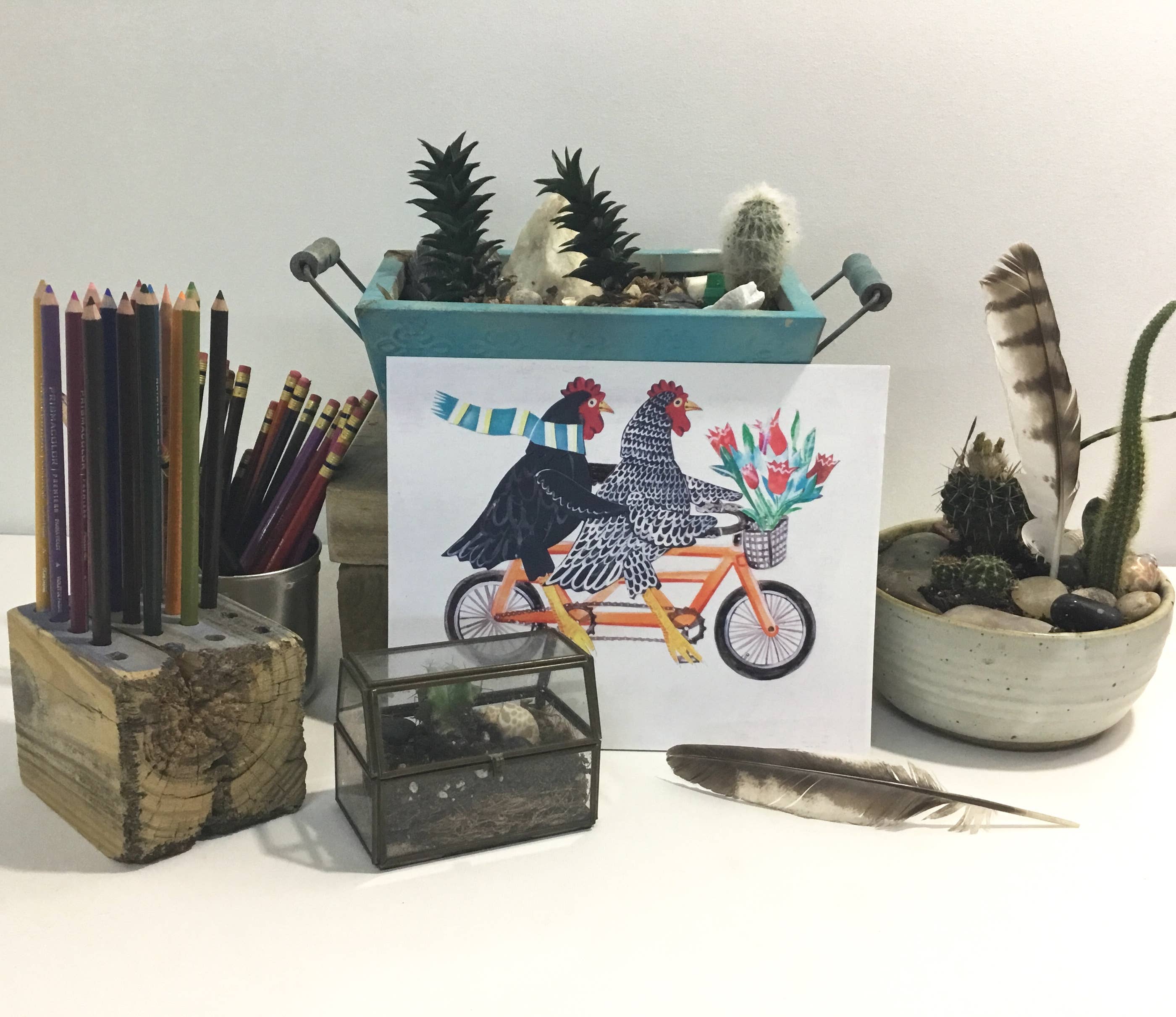 Mangoseed - Wholesale Art Print - Chickens on a Bike1