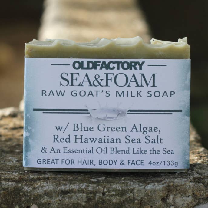 Sea & Foam Goats Milk Soap - with Essential Oils, Sea Salt for wholesale by Old Factory Soap + Parousia Perfumes