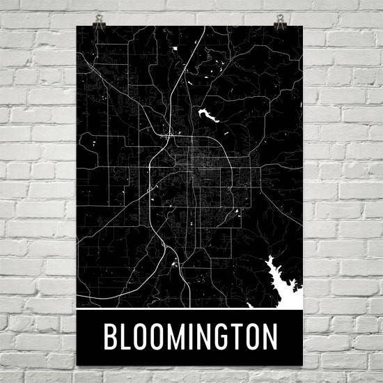 Bloomington IN Street Map Poster 8" x 10" for wholesale by Modern Map Art