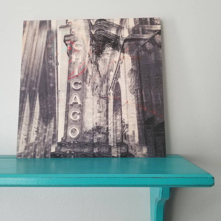 Madcanvases - Wholesale Art Print - 12" Chicago Theater Chicago Wood Panel