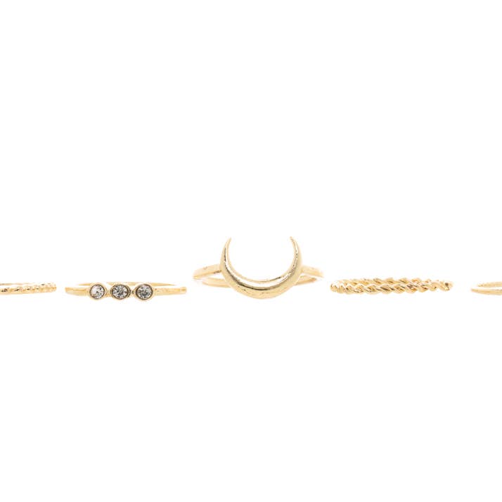 Set di anelli Mixed Dainty - Mezzaluna per la vendita all'ingrosso da parte di Love's Affect Jewelry