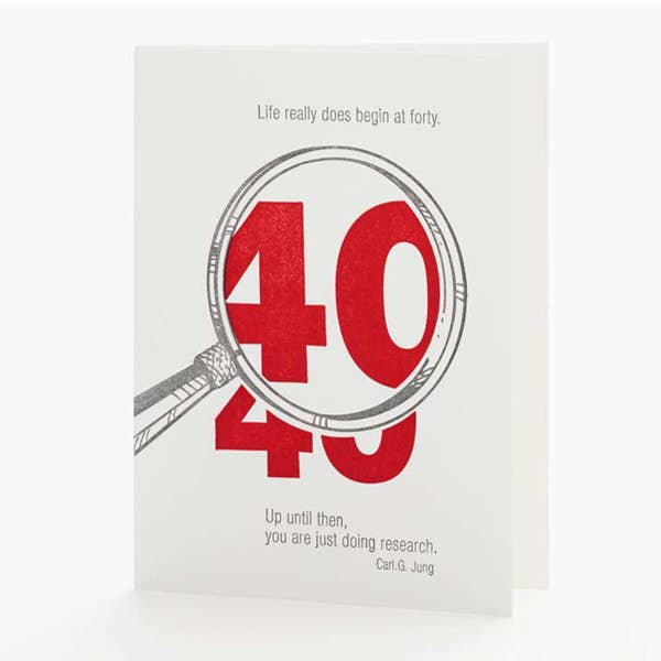 Life Begins at 40 Notecard for wholesale by Ilee Papergoods