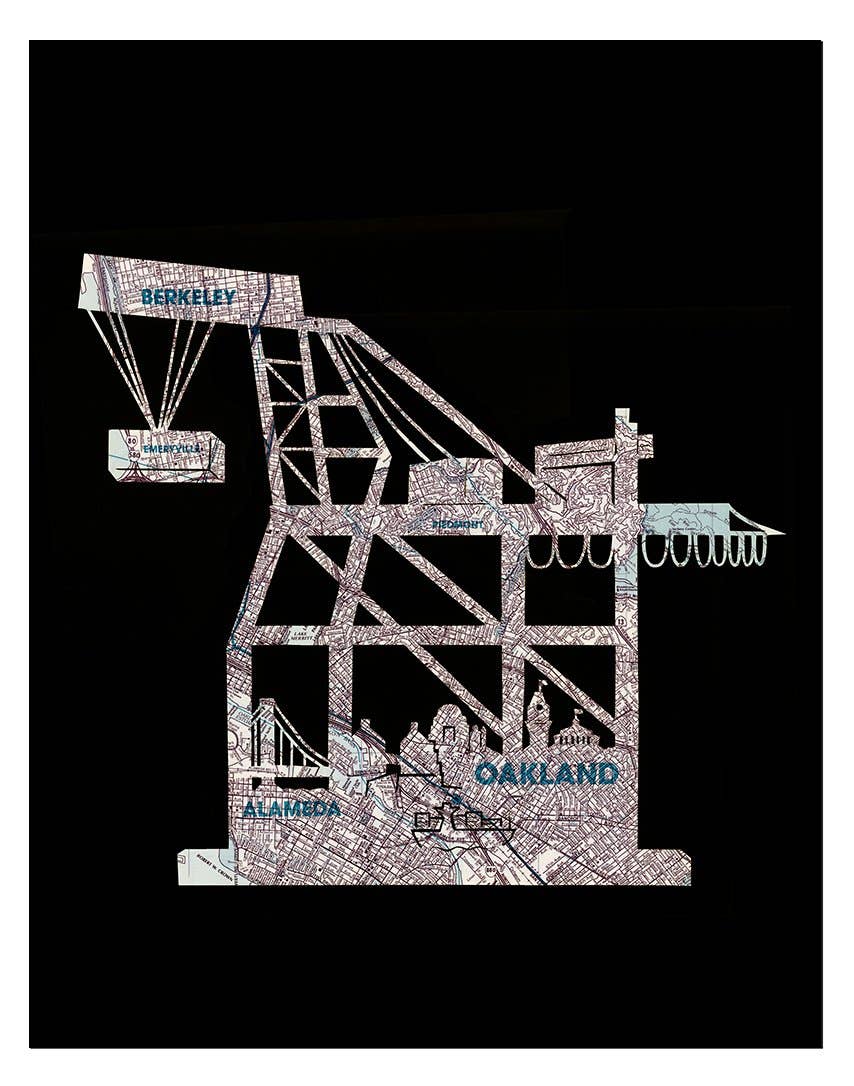 Granny Panty Designs - Wholesale Art Print - Paper Crane Print - Oakland East Bay Map - Shipping Crane3