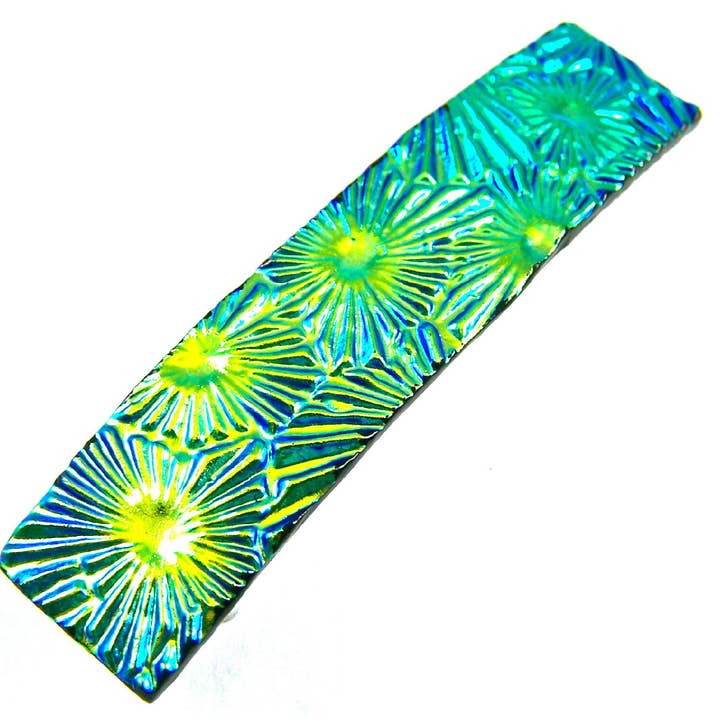 Glass Town USA - Wholesale Barrette - Women's - Barrettes Dichroic Glass Florentine Medium Size5