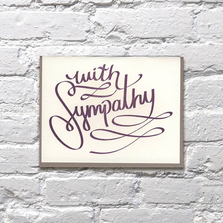 Bench Pressed - Wholesale Sympathy Card - Purple Script Sympathy Card