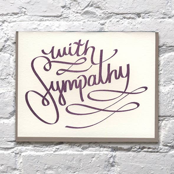 Bench Pressed - Wholesale Sympathy Card - Purple Script Sympathy Card0