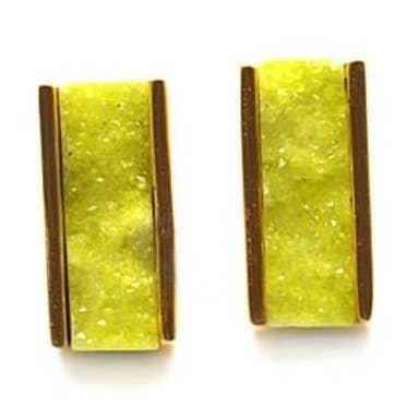 Lizzie Earrings in Lemon Druzy for wholesale by ADMK Jewelry