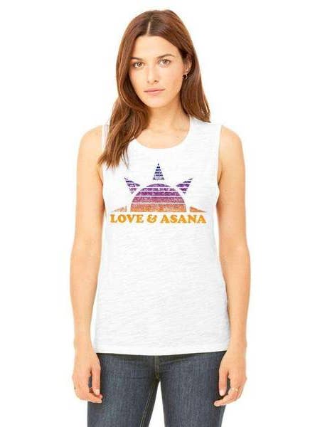 Sun Salutations Muscle Tank for wholesale by Love & Asana