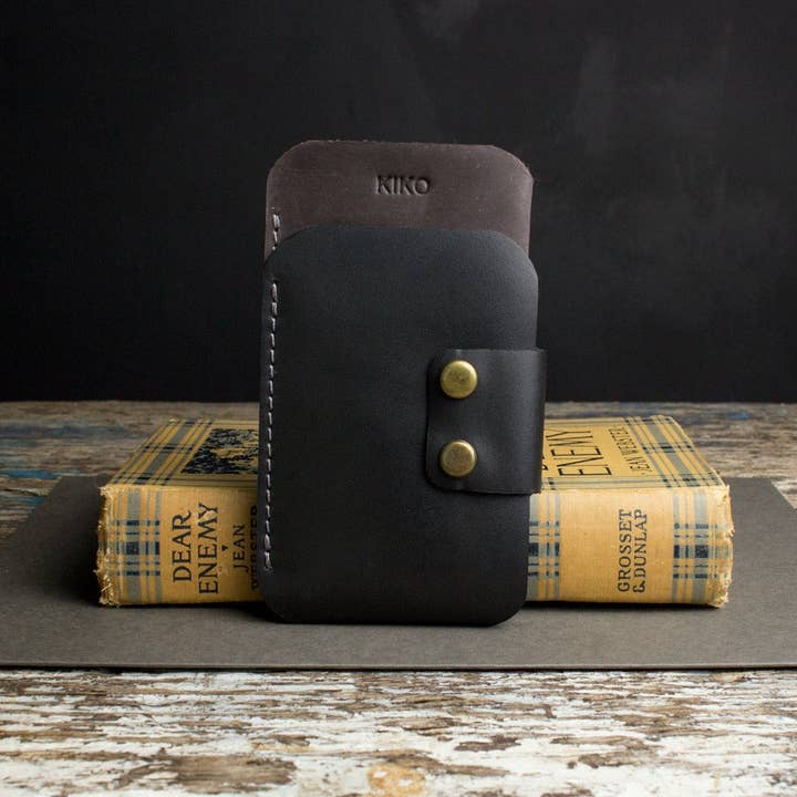 Black iPhone Sleeve Wallet for wholesale by Kiko Leather