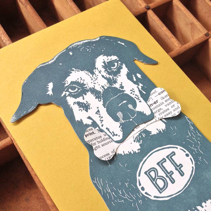 Blackbird Letterpress – Cartão de saudação diária por atacado – Vale-presente de cachorro BFF3