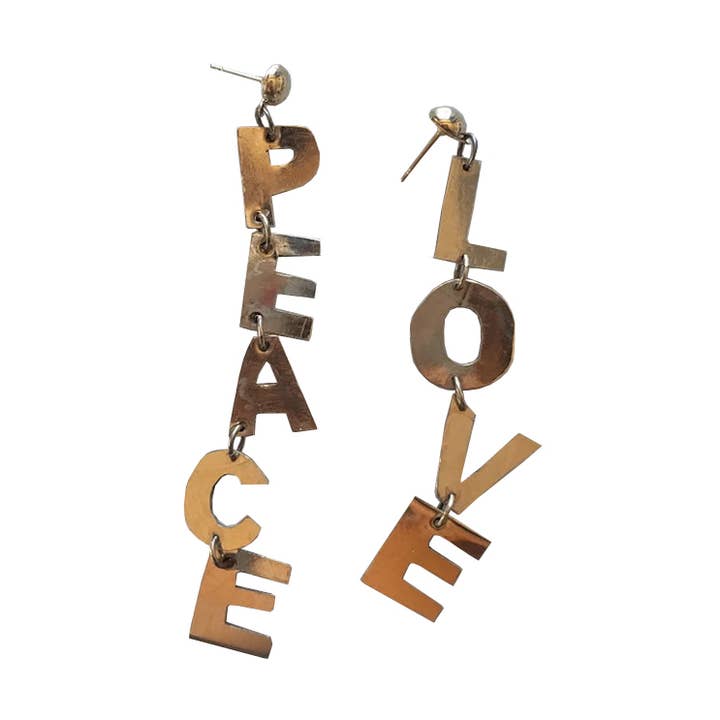 Sweet 1985 - Wholesale Dangle Earrings - Peace and Love Dangle Earrings0