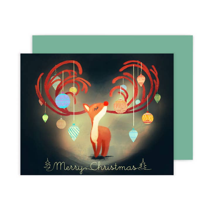 Reindeer Holiday Card for wholesale by The Little Red House