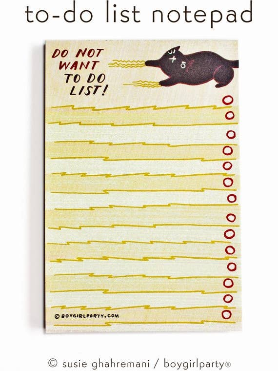 Bloc-notes de liste drôle de chat — Respectueux de l'environnement pour la vente par Boygirlparty