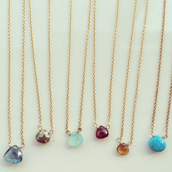 Sonya Renee Jewelry - Wholesale Pendant/Charm Necklace - Dottie Gold Chain Pendant Necklace - Semi-Precious Stone1