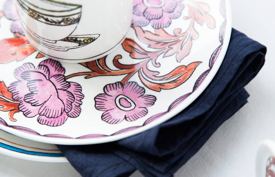 Twig NY - Wholesale Salad Plate - Heritage - Rosa Rugosa - 8" Salad Plate1