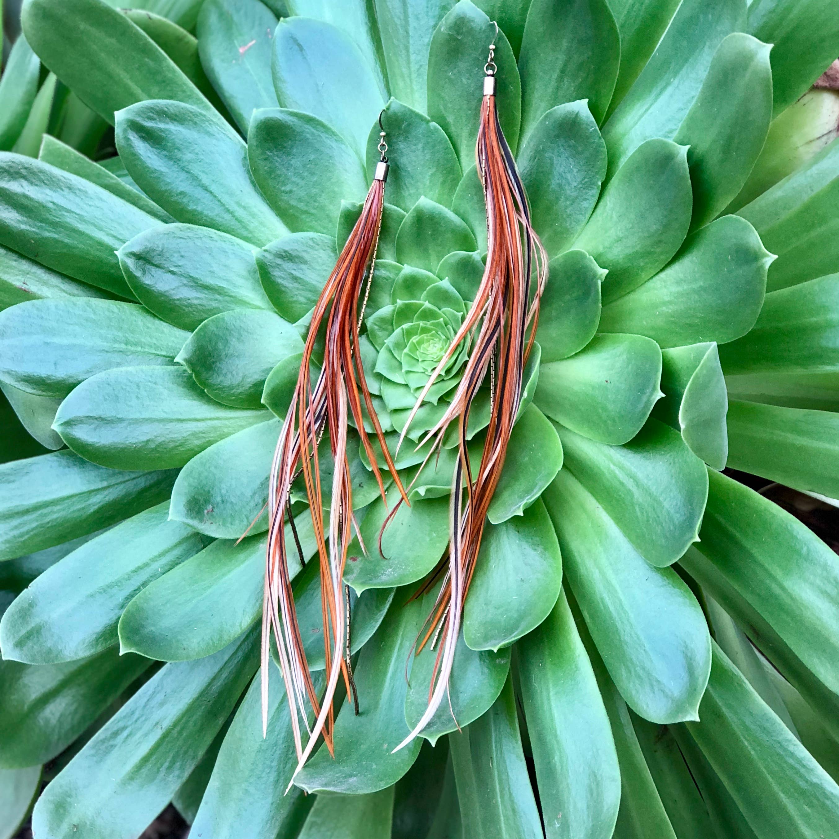 ASTALI - Wholesale Tassel Earrings - Extra Long Feather Earrings - Fawn, Boho Western Style5
