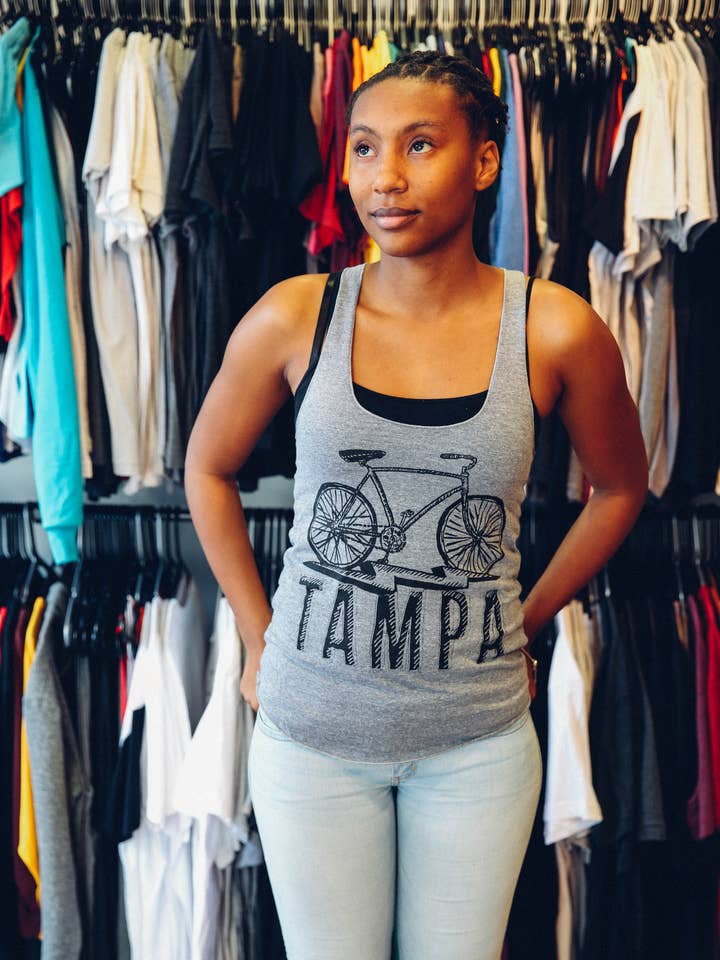 Dark Cycle Tampa Lightning Women's Racer Back Tank for wholesale by Dark Cycle Clothing