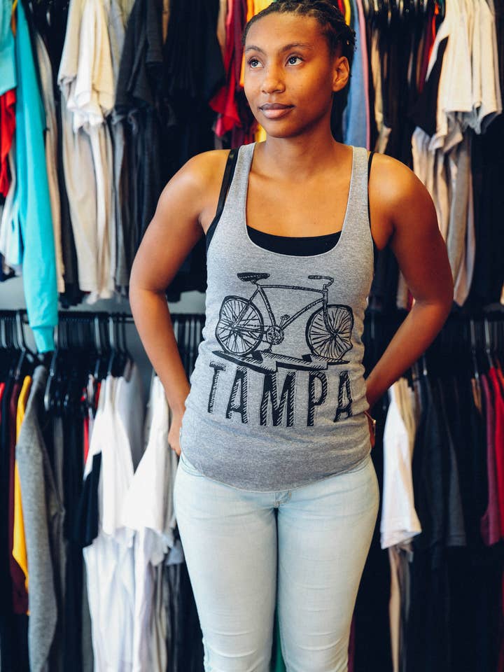 Dark Cycle Tampa Lightning Women's Racer Back Tank for wholesale by Dark Cycle Clothing