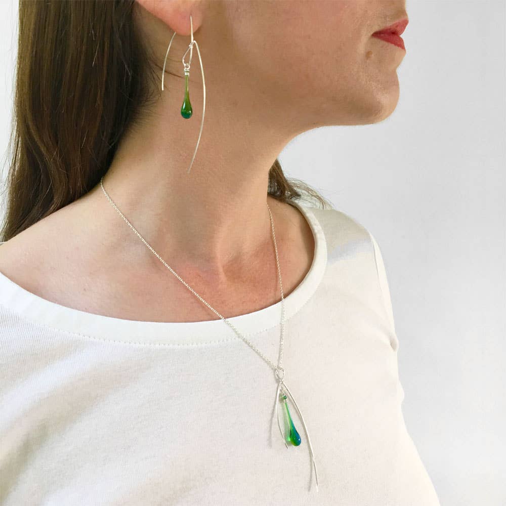 Sundrop Jewelry - Wholesale Pendant/Charm Necklace - Inner Spark Glass and Silver Pendant Necklace4