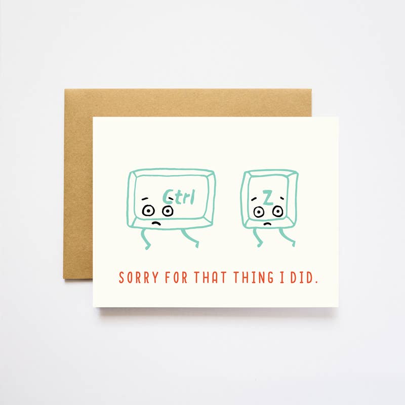 ILOOTPAPERIE - Wholesale Everyday Greeting Card - Ctrl Z, Sorry Greeting Card
