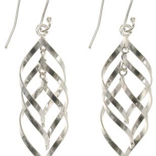 Elegant Open Silver Drop Earring for wholesale by Indigo Sterling Silver