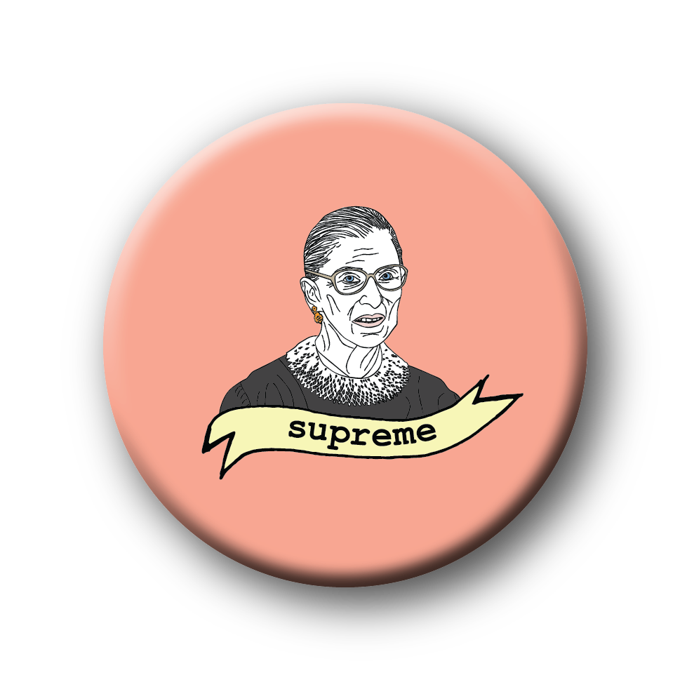 The Card Bureau - Vente Épinglettes/boutons - Ruth Bader Ginsburg Épingle à bouton suprême0