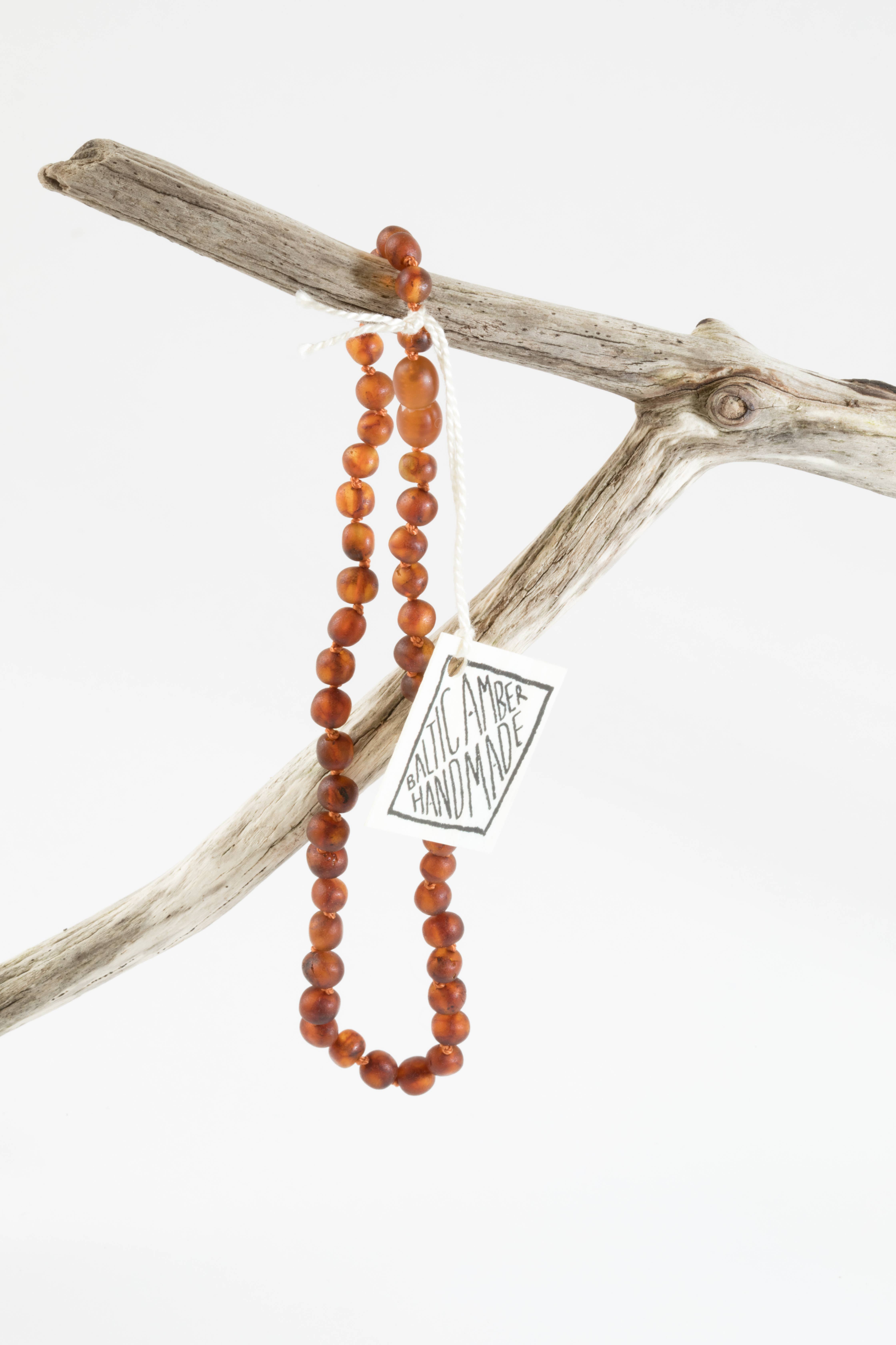 CanyonLeaf - Wholesale Beaded/Pearl Necklace - Adult: Raw Cognac Baltic Sea Amber || Brown Beaded Necklace