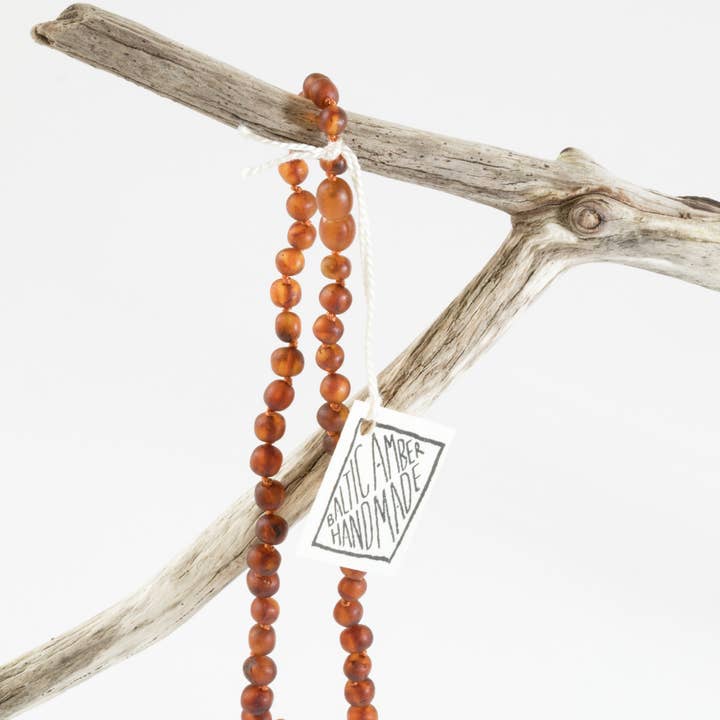 CanyonLeaf - Wholesale Beaded/Pearl Necklace - Adult: Raw Cognac Baltic Sea Amber || Brown Beaded Necklace0