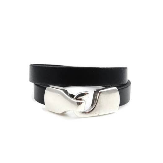 Pulseira de couro preto por atacado de Designed by Stacey Jewelry
