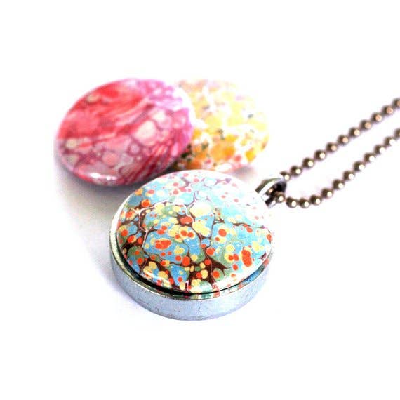 Polarity - Wholesale Locket Necklace - Marble Locket Necklace