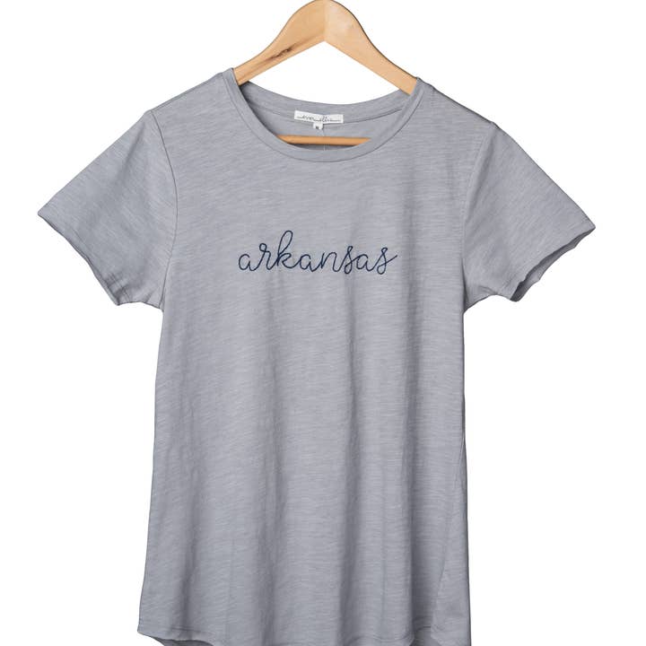 SALE Medium Cotton Gray Arkansas T-Shirt for wholesale by Totalee Gift