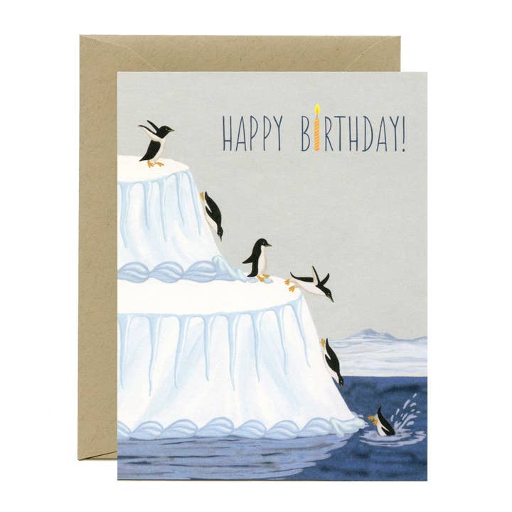 Penguin Arctic Glacier Ocean Aquatic födelsedagskort för wholesale av Yeppie Paper