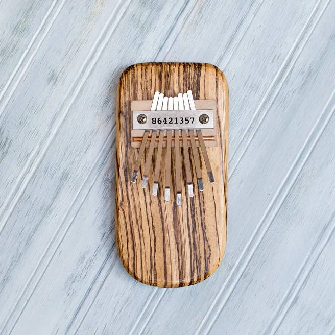 Zebrawood Thumb Piano for wholesale by Mountain Melodies LLC