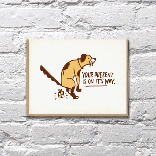 Bench Pressed - Wholesale Birthday Card - Dog Poop Present Birthday Card